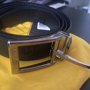New MCM Men's Belt Claus Reversible Logo Black Leather Adjustable